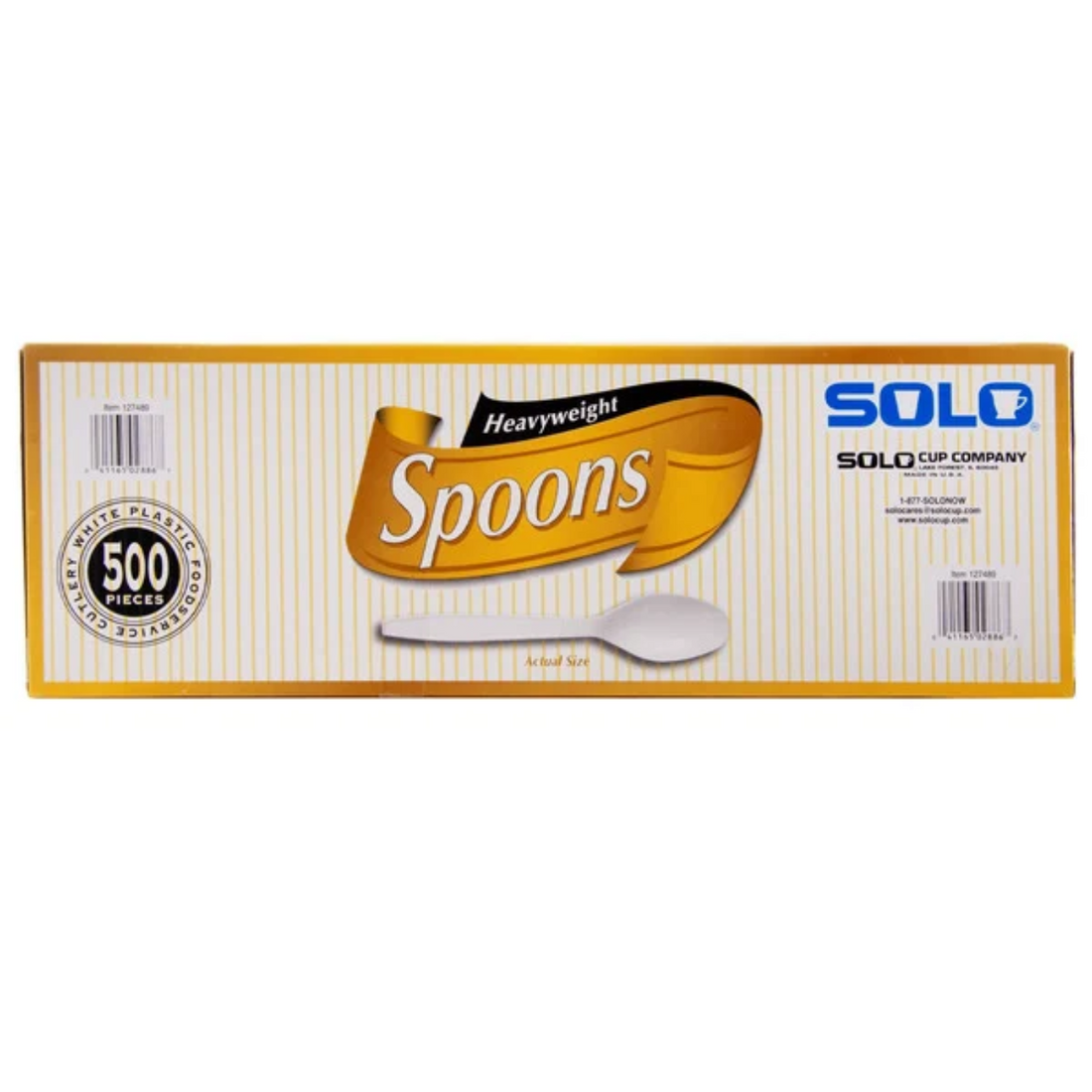 Solo Heavyweight Plastic Spoon, White, 500 count