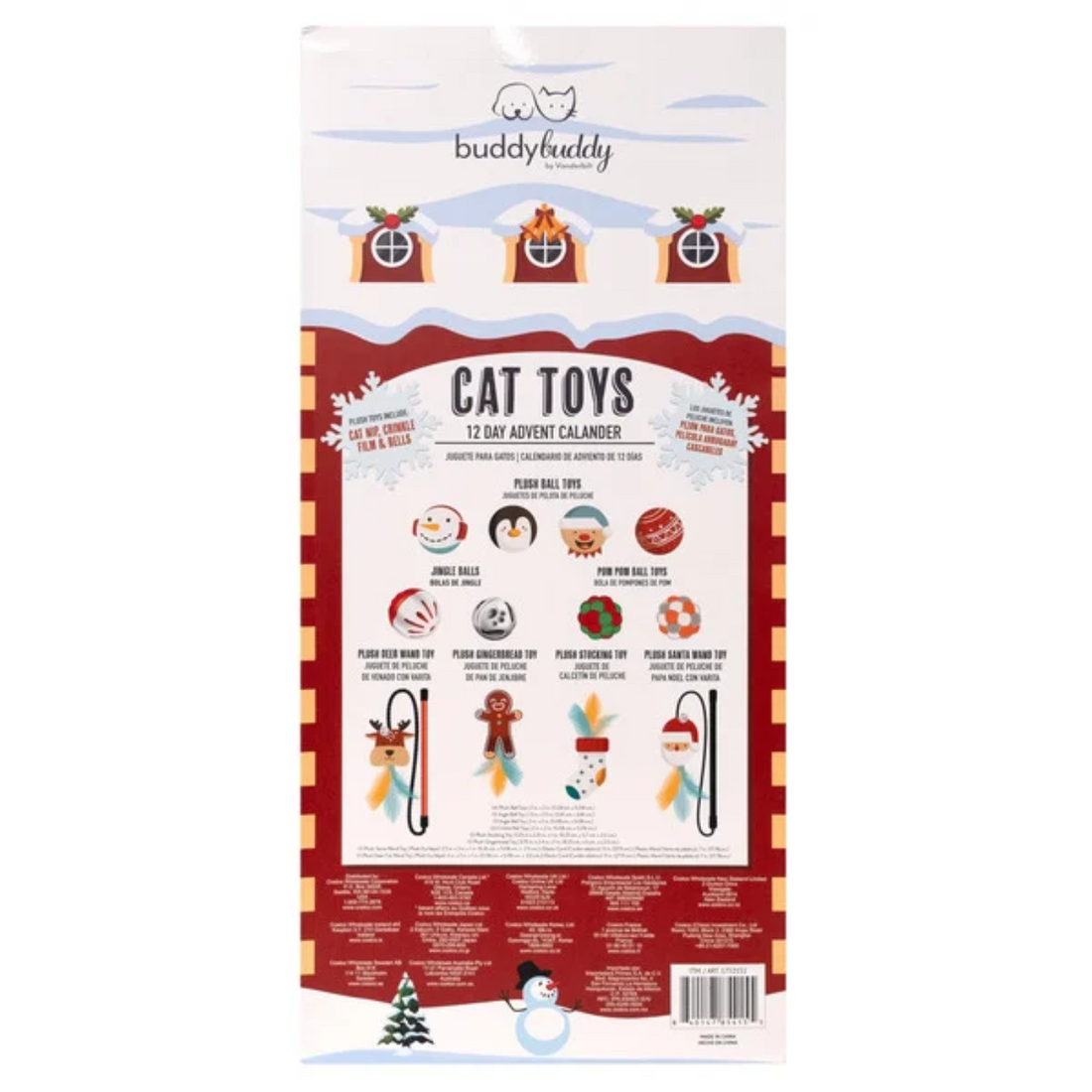 BuddyBuddy Holiday Cat Toy Set, 12-count