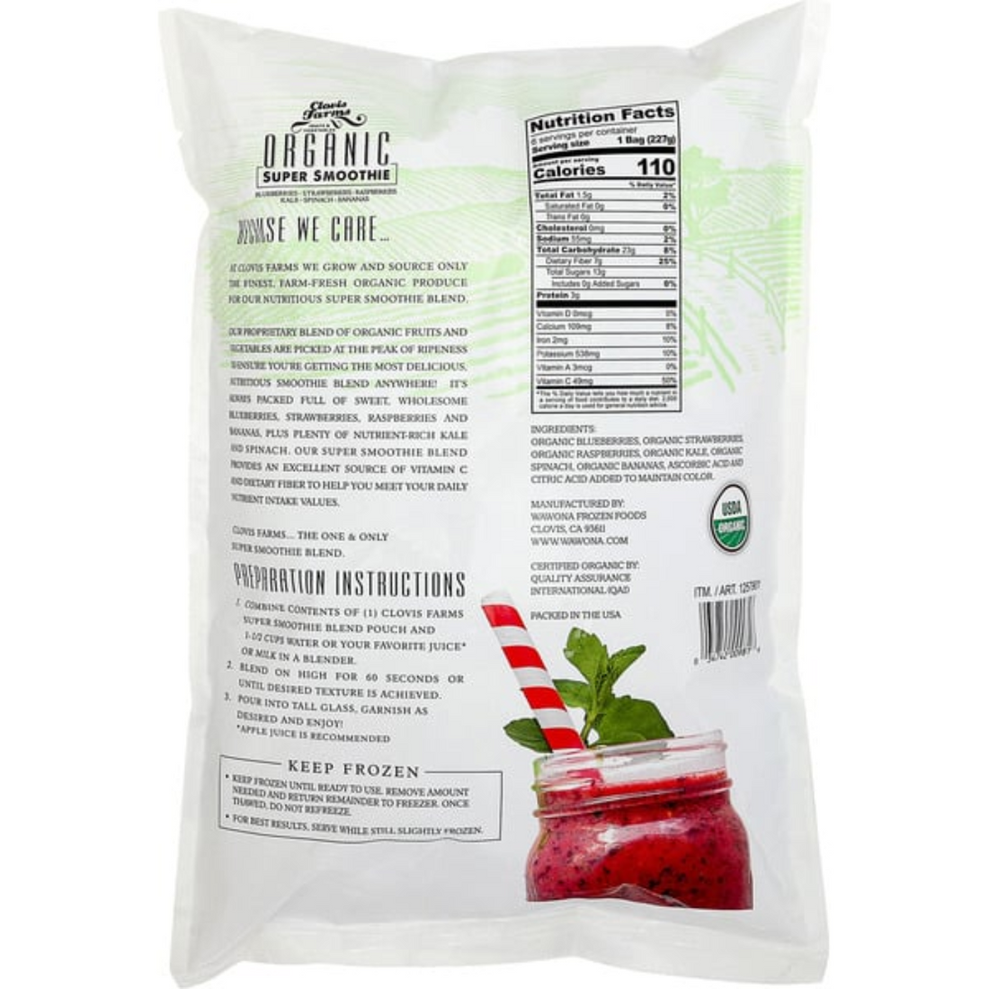 Clovis Farms Organic Super Smoothie, 8 oz, 6-count