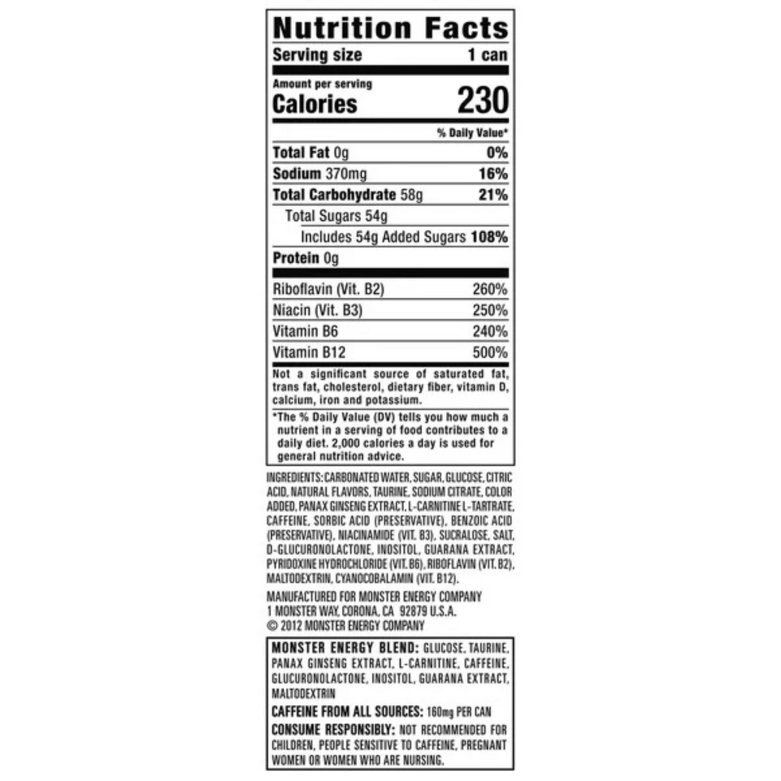 Monster Energy Drink, Original, 16 fl oz, 24-count