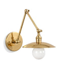3-Brass Swivel Wall Light with 8" Dome Shade in polished brass