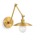 3-Brass Swivel Wall Light with 8" Dome Shade in raw brass