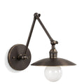 3-Brass Swivel Wall Light with 8" Dome Shade in blackened brass