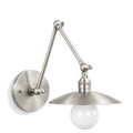 3-Brass Swivel Wall Light with 8" Dome Shade in brushed chrome