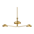 3-Light Brass Sputnik Vintage Round Spider Dome Chandelier Fixture in brushed brass