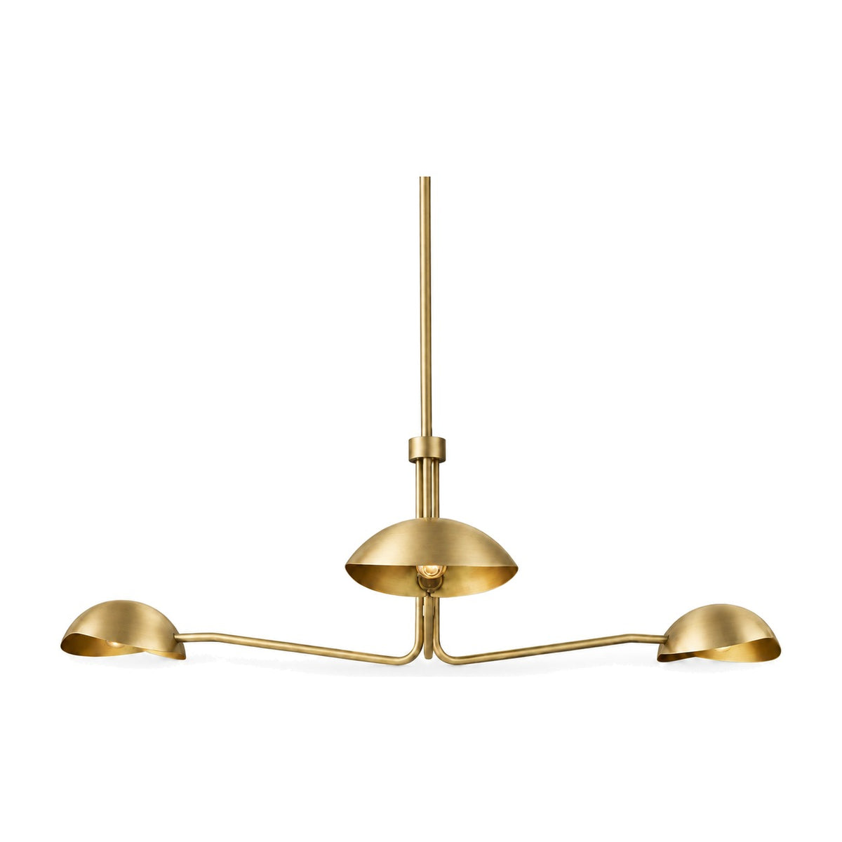 3-Light Brass Sputnik Vintage Round Spider Dome Chandelier Fixture in brushed brass