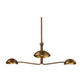 3-Light Brass Sputnik Vintage Round Spider Dome Chandelier Fixture in antique brass