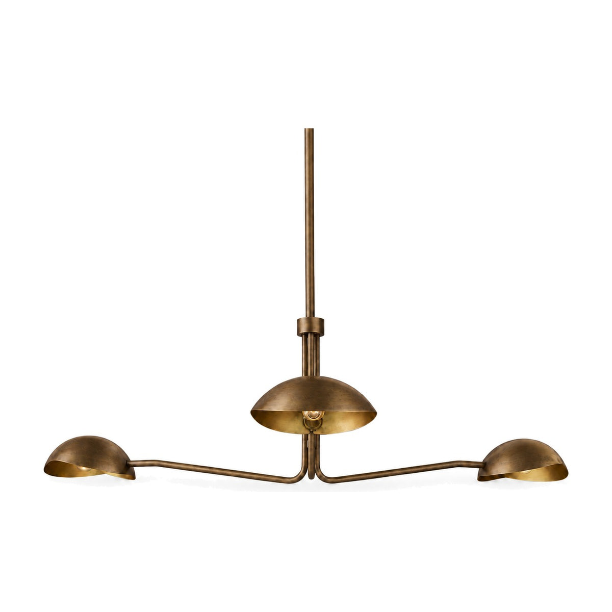 3-Light Brass Sputnik Vintage Round Spider Dome Chandelier Fixture in antique brass