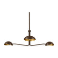 3-Light Brass Sputnik Vintage Round Spider Dome Chandelier Fixture in blackened brass