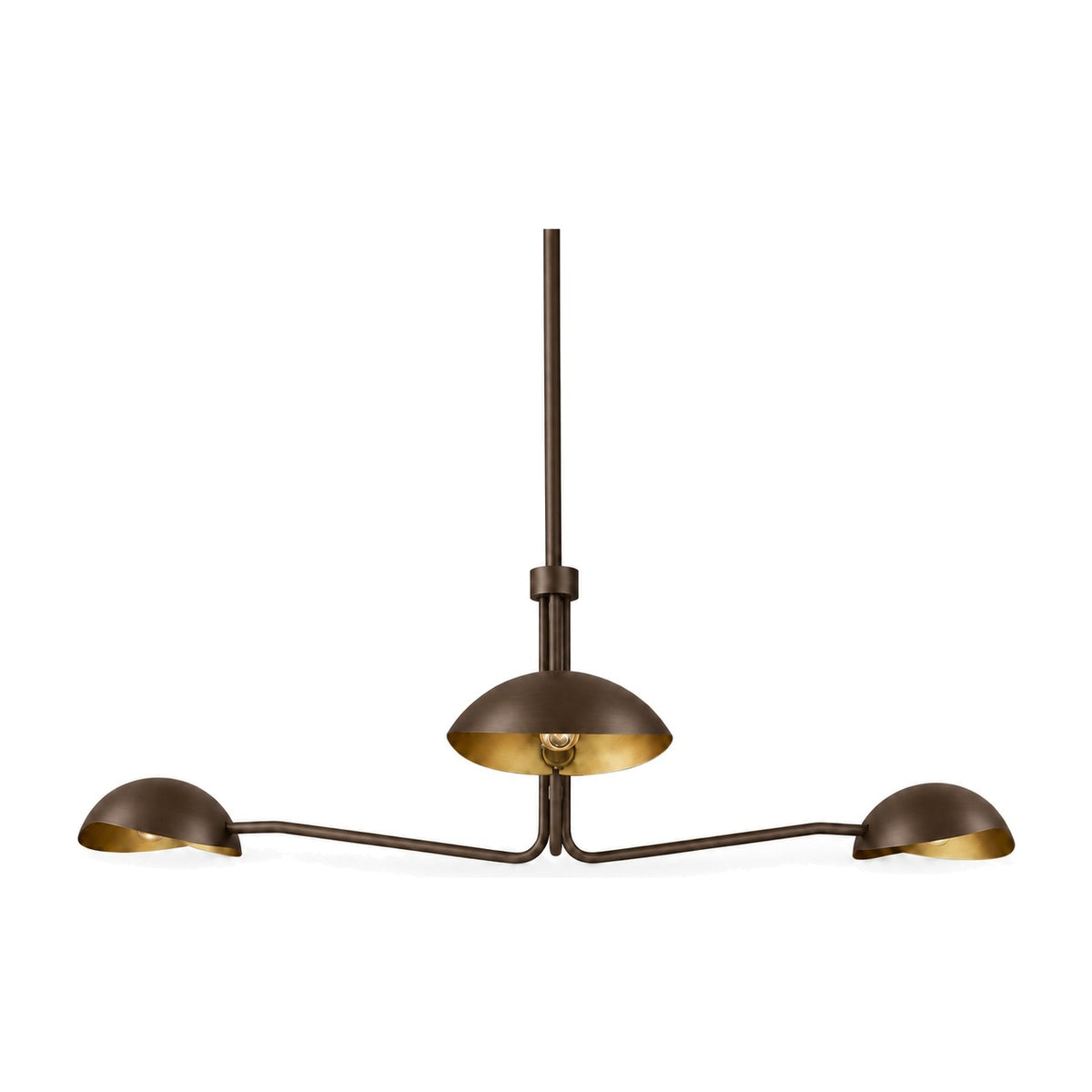 3-Light Brass Sputnik Vintage Round Spider Dome Chandelier Fixture in blackened brass