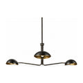 3-Light Brass Sputnik Vintage Round Spider Dome Chandelier Fixture in antique black