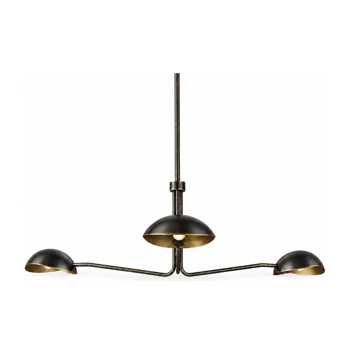 3-Light Brass Sputnik Vintage Round Spider Dome Chandelier Fixture in antique black