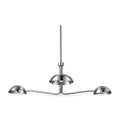 3-Light Brass Sputnik Vintage Round Spider Dome Chandelier Fixture in polished chrome