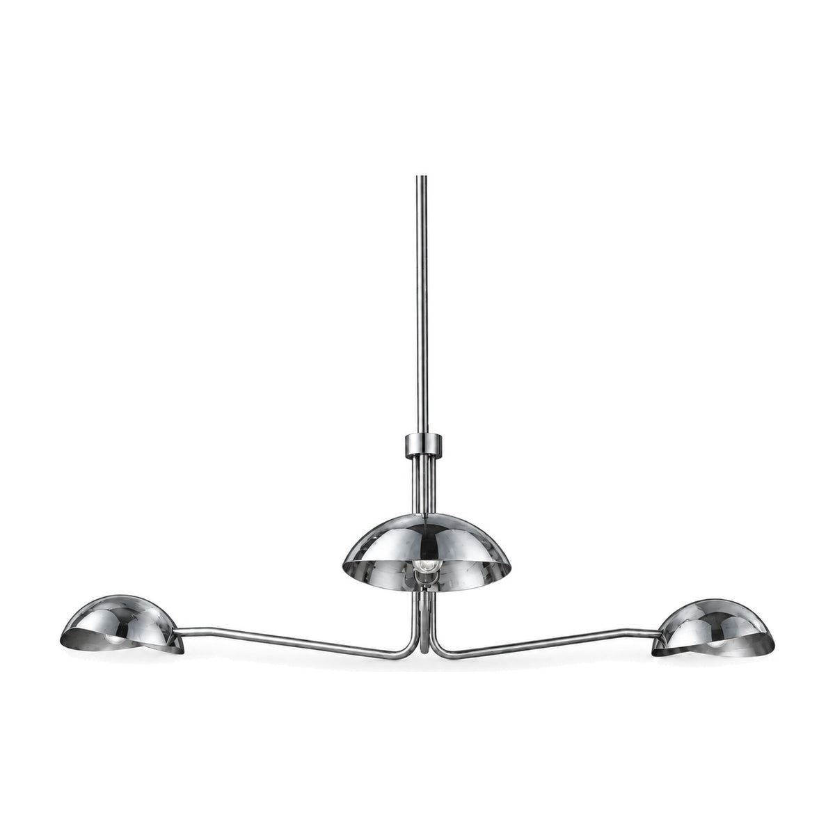 3-Light Brass Sputnik Vintage Round Spider Dome Chandelier Fixture in polished chrome
