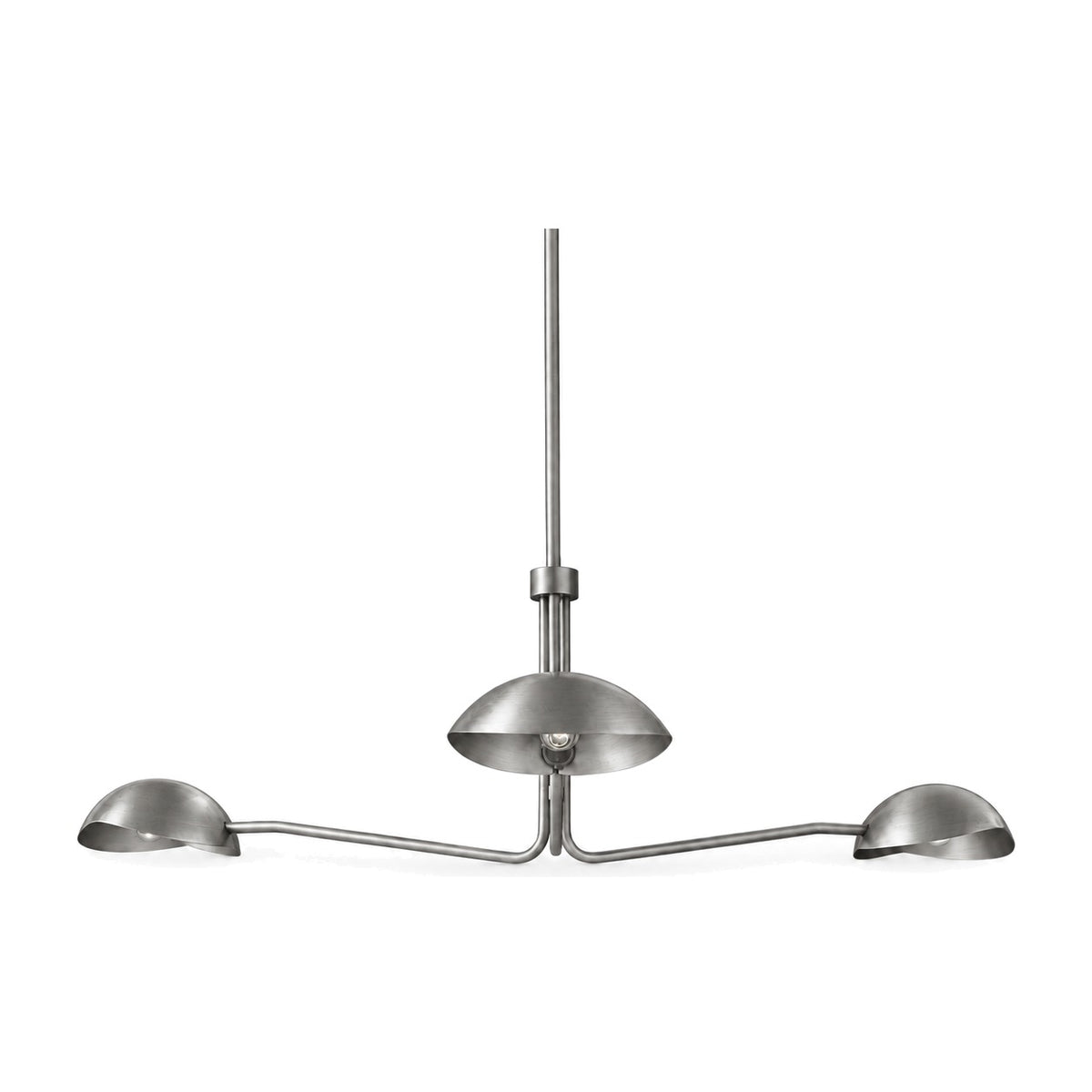 3-Light Brass Sputnik Vintage Round Spider Dome Chandelier Fixture in brushed chrome