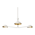 3-Light Brass Sputnik Vintage Round Spider Dome Chandelier Fixture in matte white