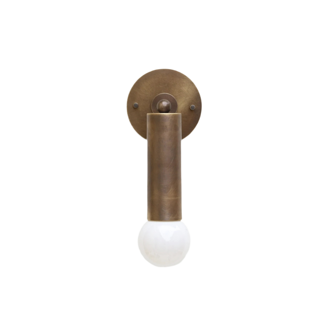 Pure Brass Cylinder Italian Mid-Century Wall Sconce - 1950s Style