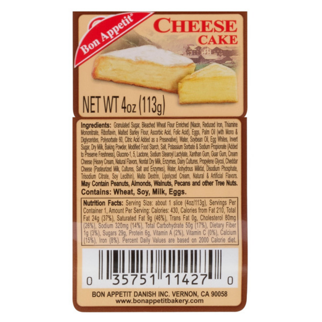 Bon Appetit Cheese Cake Slice, 4 oz, 8-count