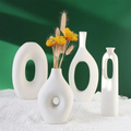 4-Piece White Ceramic Boho Vase Set - Zornits