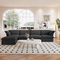 Sky Classic Linen Cloud Sofa, Linen Sectional Sofa Slipcovers - Replacement Covers Only, Black