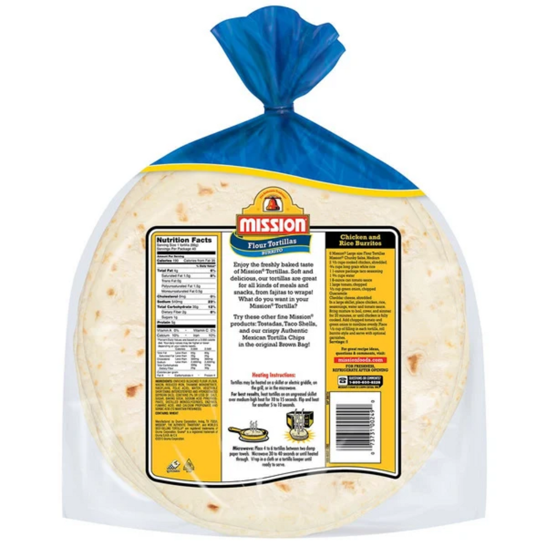 Mission 10" Flour Tortillas, 40-count