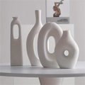 4-Piece White Ceramic Boho Vase Set - Zornits