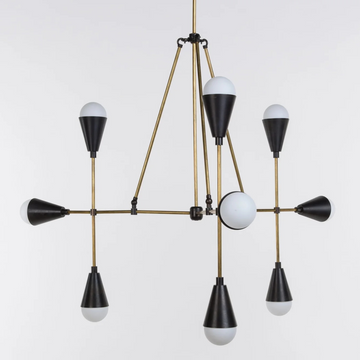 9-Light Karma Brass Sputnik Chandelier – Modern Mid-Century Ceiling Light