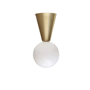 Flush Mount Ceiling Raw Brass Lamp - Handmade Vintage