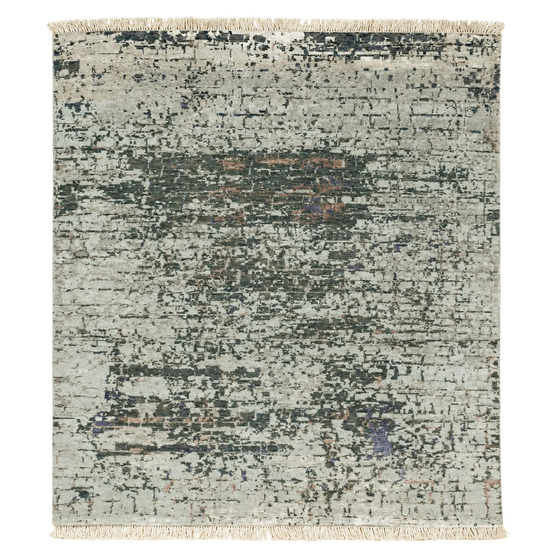 Serpant Modern Hand knotted Abstract Pattern Rug, full view on a white background