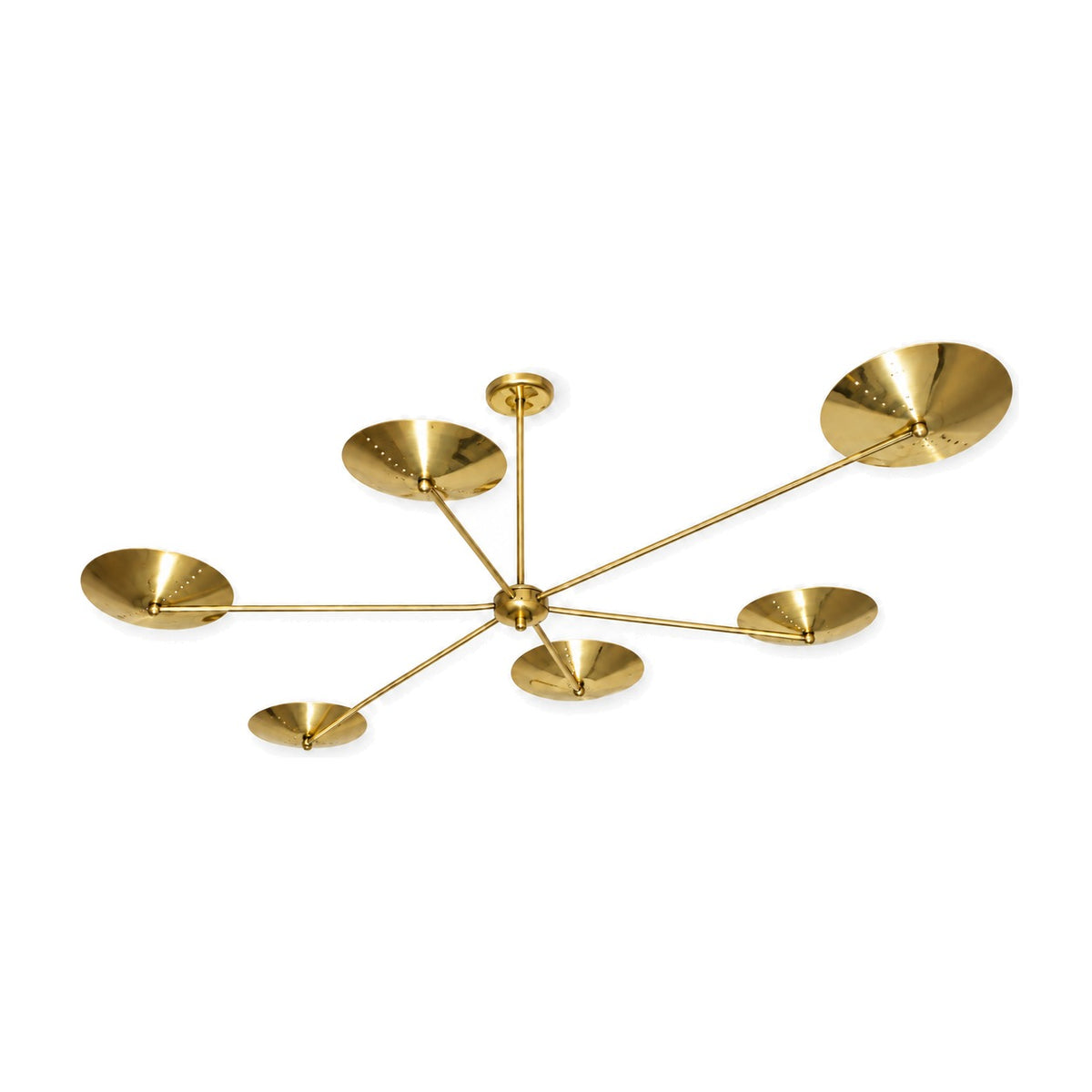 6-Light Brass Sputnik Chandelier – Vintage Starburst Design in polished brass