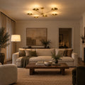 6-Light Brass Sputnik Chandelier – Vintage Starburst Design in a room