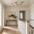 6-Light Brass Sputnik Chandelier – Vintage Starburst Design in a room