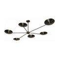 6-Light Brass Sputnik Chandelier – Vintage Starburst Design in antique black