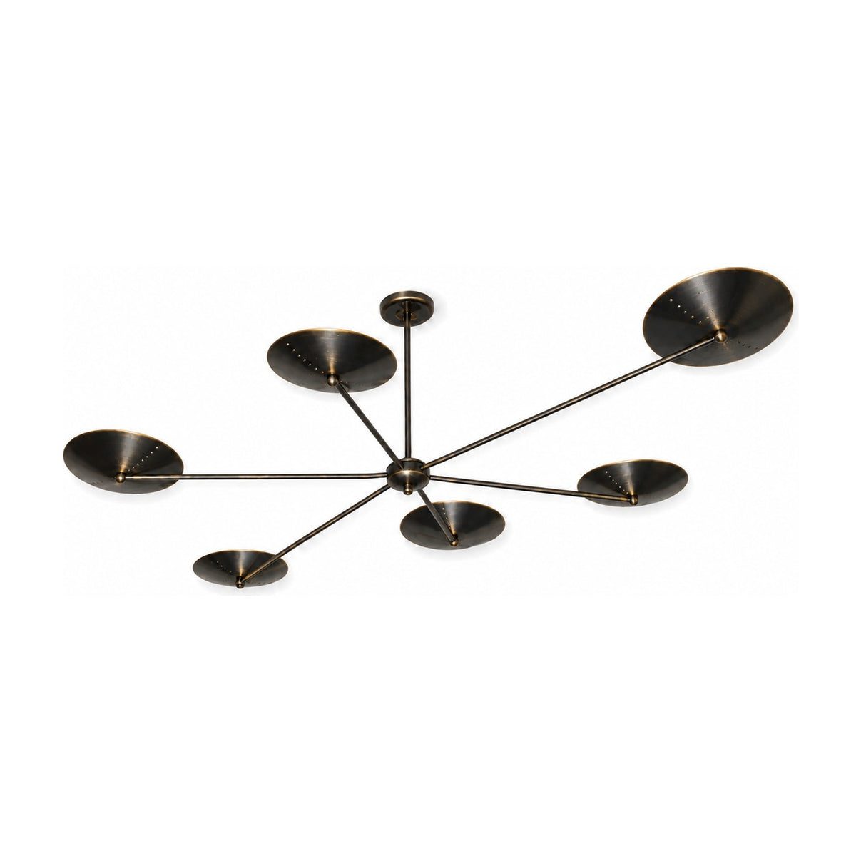 6-Light Brass Sputnik Chandelier – Vintage Starburst Design in antique black
