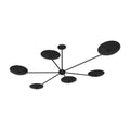 6-Light Brass Sputnik Chandelier – Vintage Starburst Design in matt black