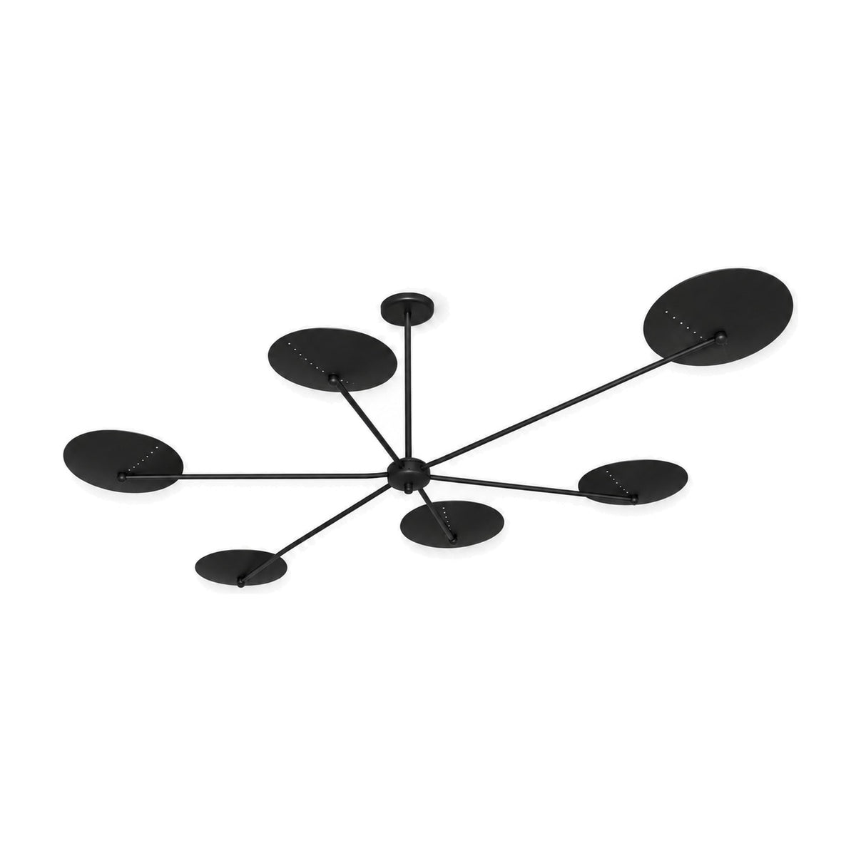 6-Light Brass Sputnik Chandelier – Vintage Starburst Design in matt black