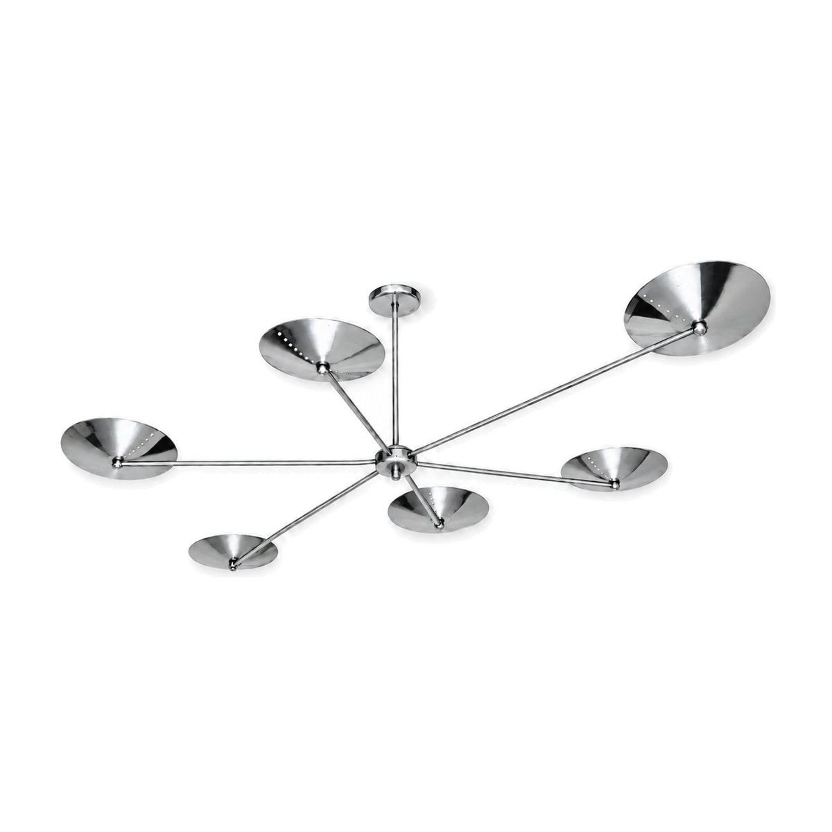 6-Light Brass Sputnik Chandelier – Vintage Starburst Design in polished chrome