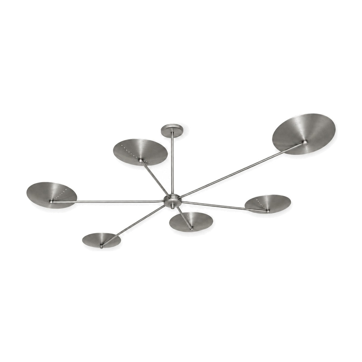 6-Light Brass Sputnik Chandelier – Vintage Starburst Design in brushed chrome