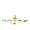 6 light brass sputnik vintage round spider dome chandelier fixture in polished brass