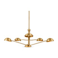 6 light brass sputnik vintage round spider dome chandelier fixture in brushed brass