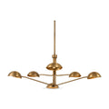 6 light brass sputnik vintage round spider dome chandelier fixture in antique brass