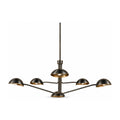 6 light brass sputnik vintage round spider dome chandelier fixture in antique black