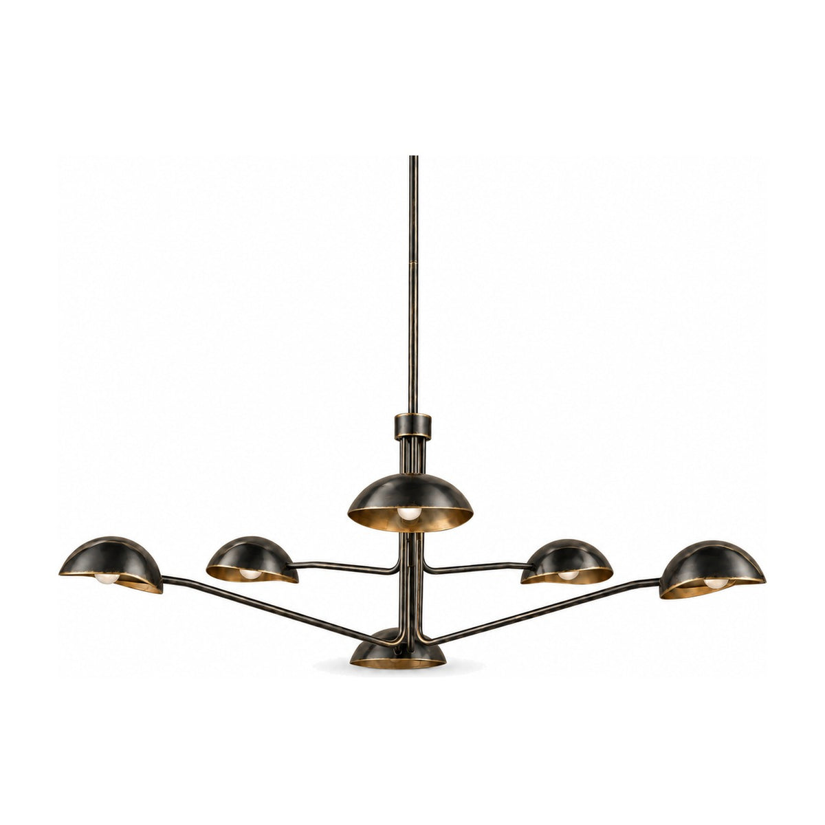 6 light brass sputnik vintage round spider dome chandelier fixture in antique black