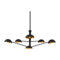 6 light brass sputnik vintage round spider dome chandelier fixture in matt black
