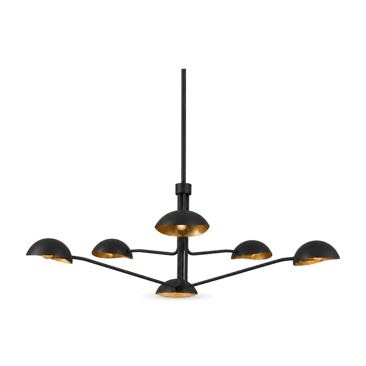 6 light brass sputnik vintage round spider dome chandelier fixture in matt black