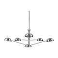 6 light brass sputnik vintage round spider dome chandelier fixture in polished chrome