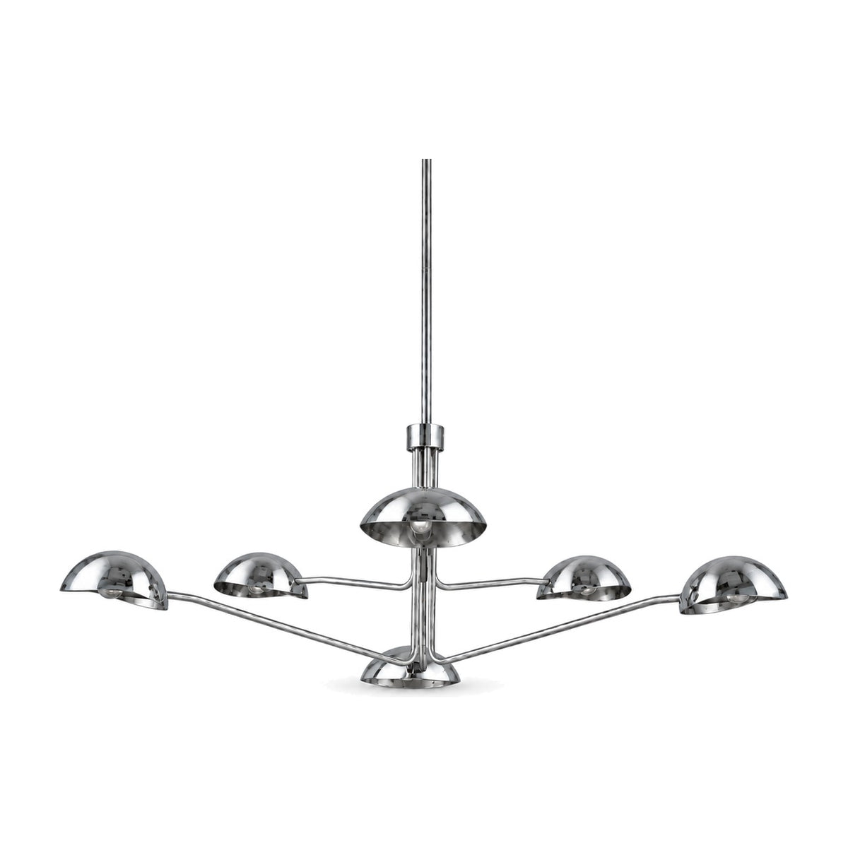 6 light brass sputnik vintage round spider dome chandelier fixture in polished chrome