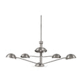 6 light brass sputnik vintage round spider dome chandelier fixture in brushed chrome
