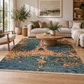 Eiffel Tower Handmade Woolen Carpet in a living room