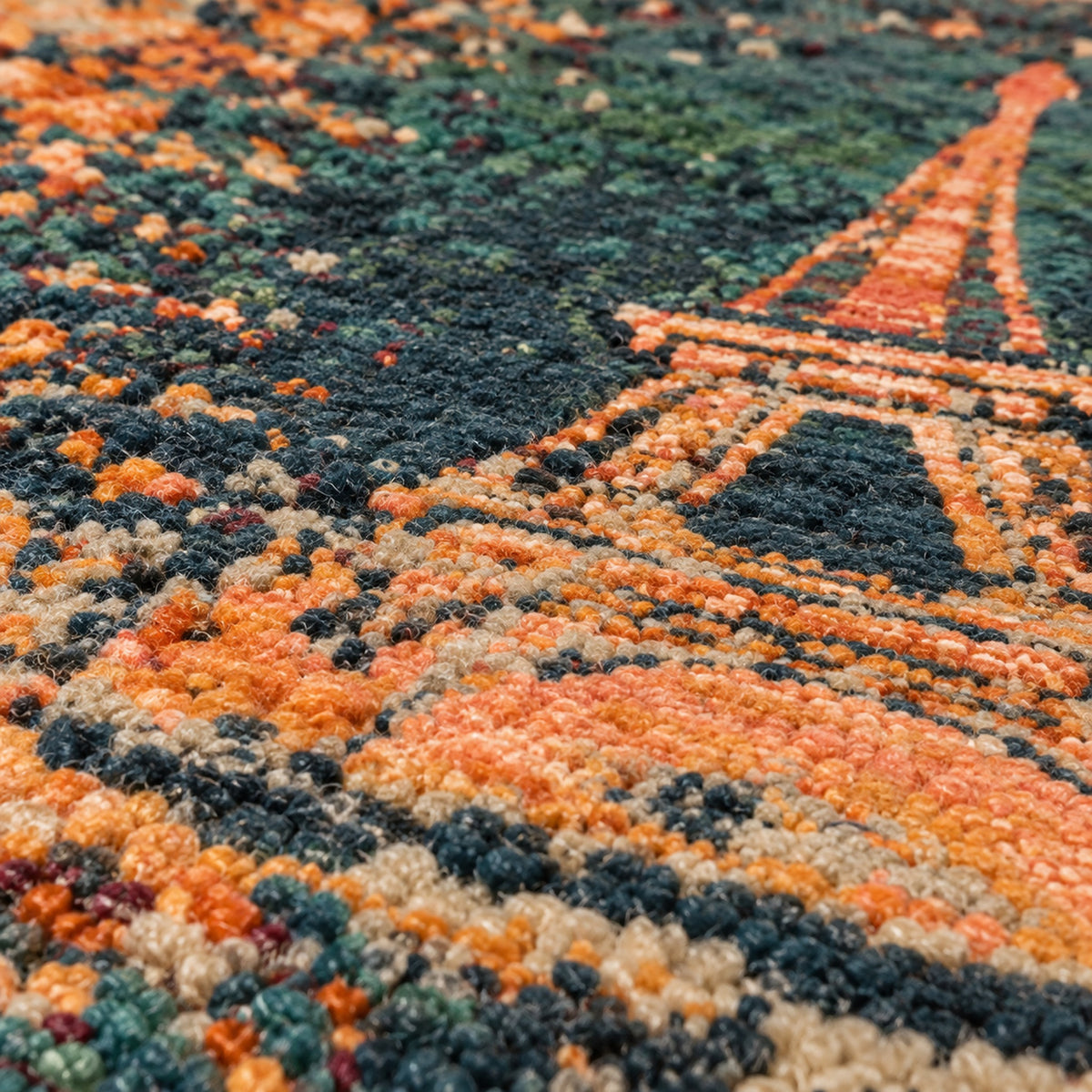 Eiffel Tower Handmade Woolen Carpet, close up of the texture